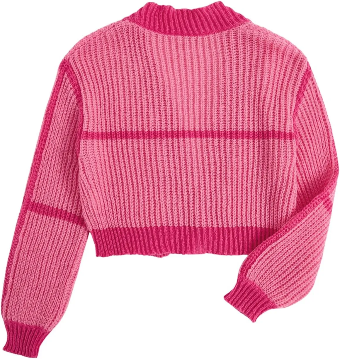 MakeMeChic Women's Color Block Cardigan Long Sleeve Open Front Drop Shoulder Casual Knitted Outerwear