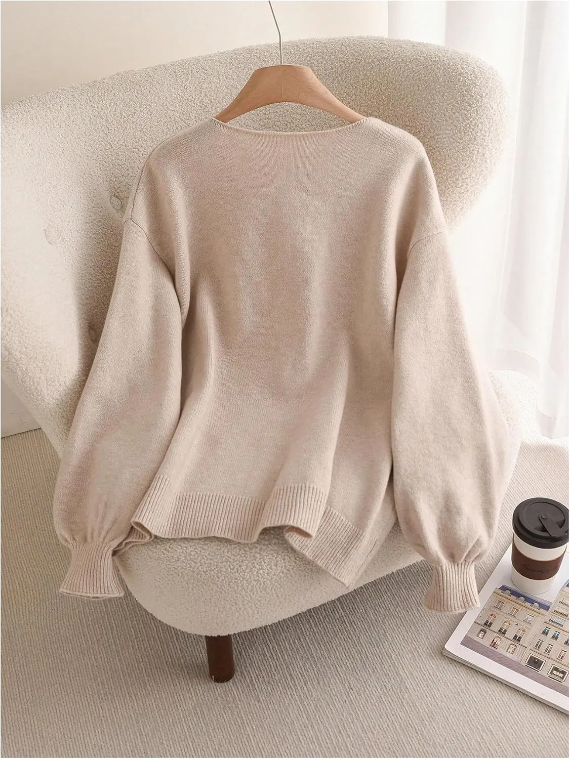 MakeMeChic Women's Plus Size Bow Tie Front Cardigan Sweater Long Sleeve Drop Shoulder Outerwear
