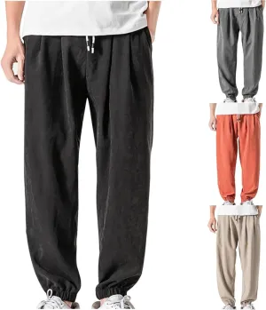 Man Pants for Men Fashion Casual Solid Stretch Waist Drawstring Trousers Outdoor Fashion Fall Baggy Joggers Sweatpant