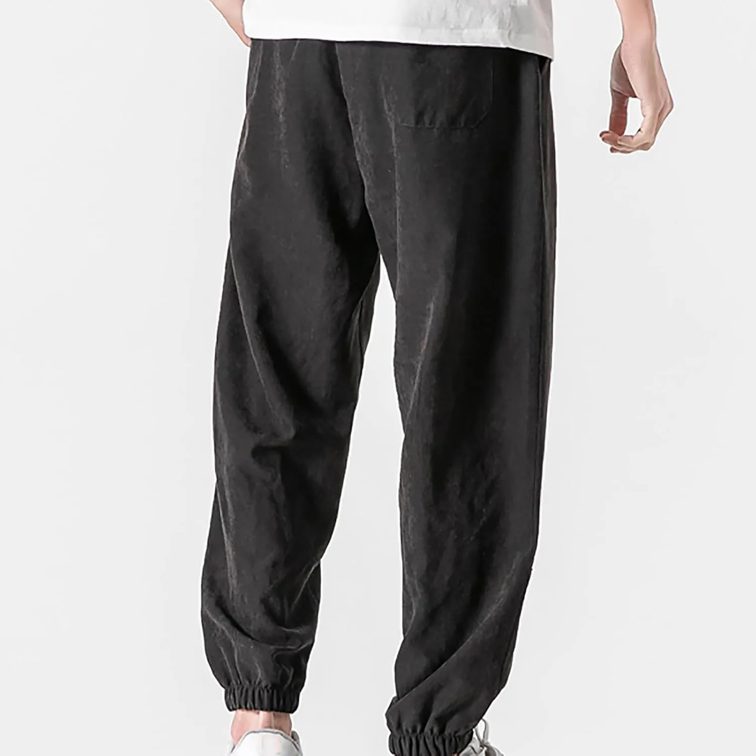 Man Pants for Men Fashion Casual Solid Stretch Waist Drawstring Trousers Outdoor Fashion Fall Baggy Joggers Sweatpant