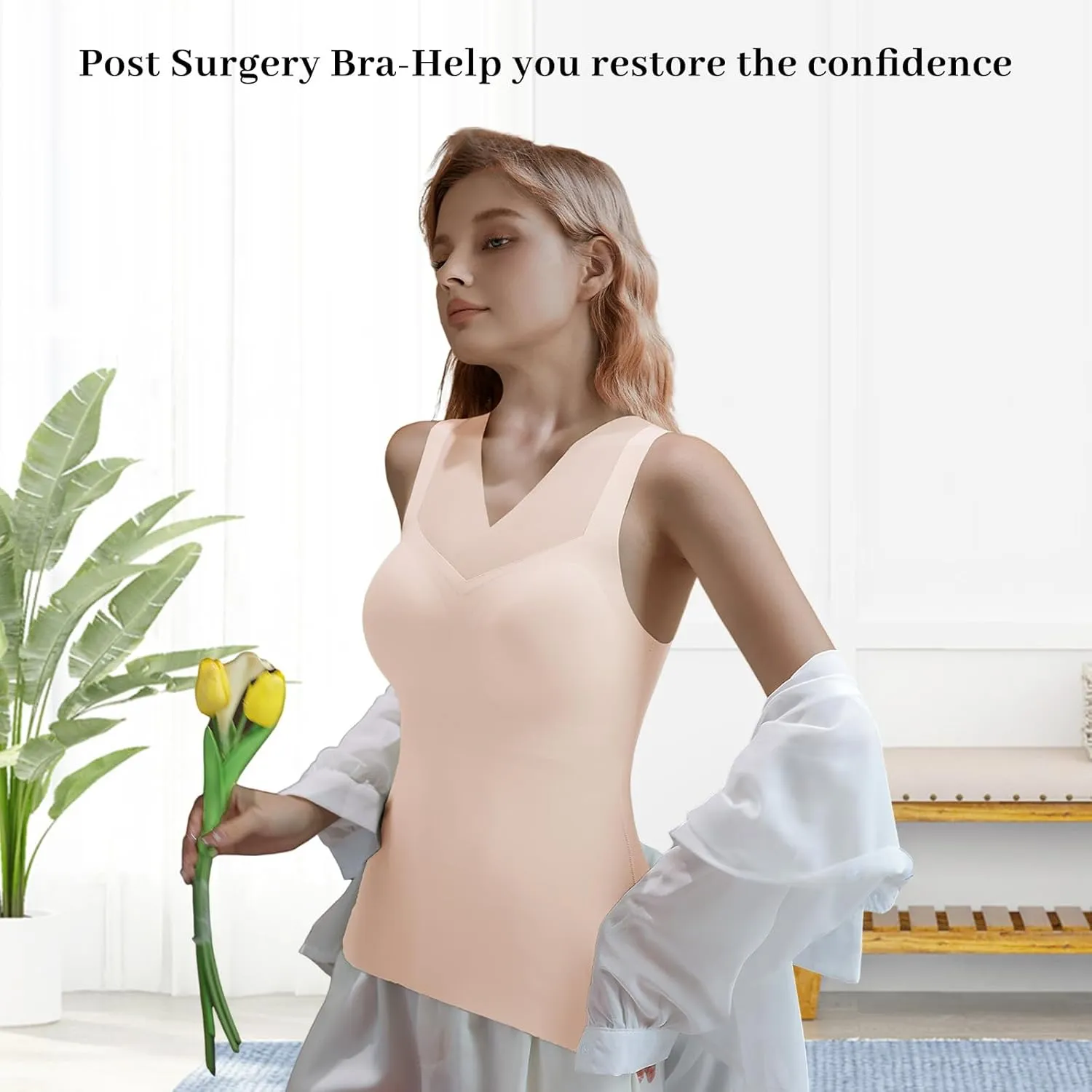 Mastectomy Camisoles with Prosthesis Breast, Comfort Women Post Sugical Tank Top, Prosthetic Breast Camisole