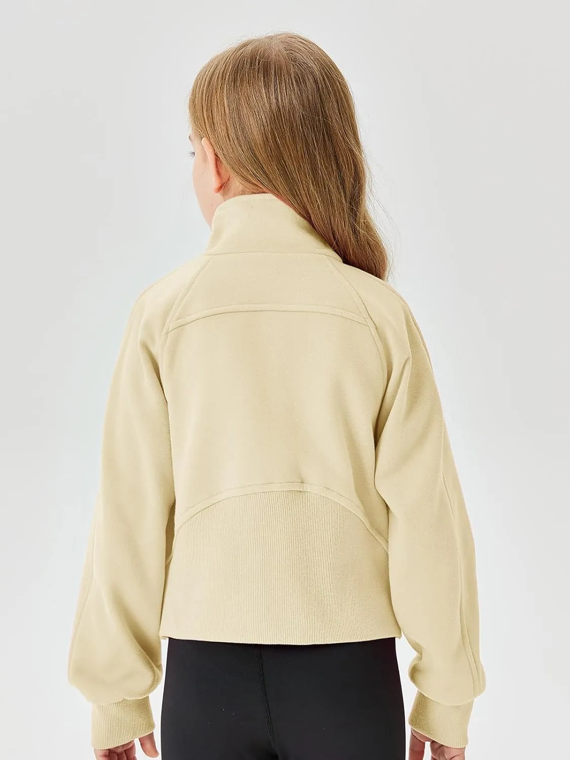 Meikulo Girls Zip Up Sweatshirt Kids Fashion Stand Collar Fleece Lined Jacket with Pockets 7-14 Years