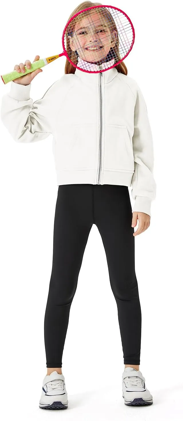 Meikulo Girls Zip Up Sweatshirt Kids Fashion Stand Collar Fleece Lined Jacket with Pockets 7-14 Years