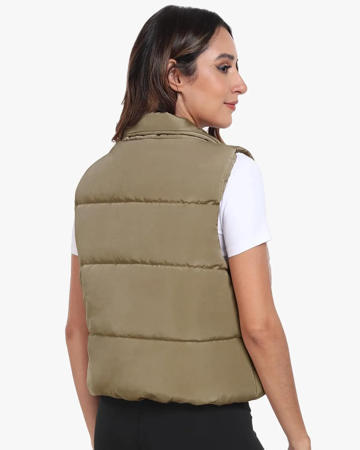 Memorose Puffer Vest for Women Winter Outwear Jacket Cropped Sleeveless Lightweight Fashion Fall Coat with Pockets