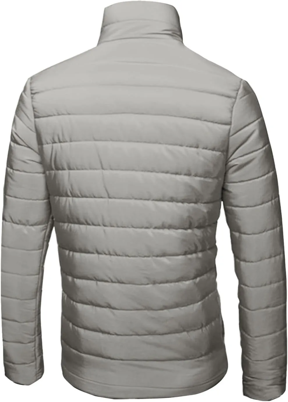 Men Lightweight Jacket Puffer Hoodless Light Padded Zip Down Jacket Winter Warm Bubble Coat Packable Quilted Jackets