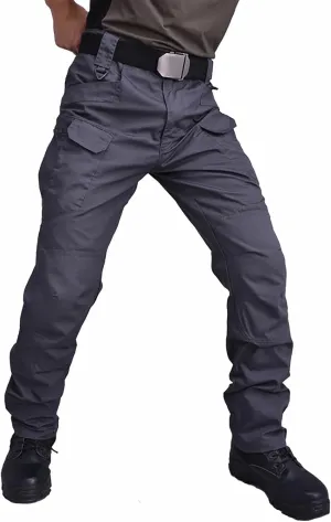 Men Ripstop Tactical Pants, Water Resistant Cargo Pants, Lightweight Hiking Military Pant Outdoor Work Trousers(No Belt)