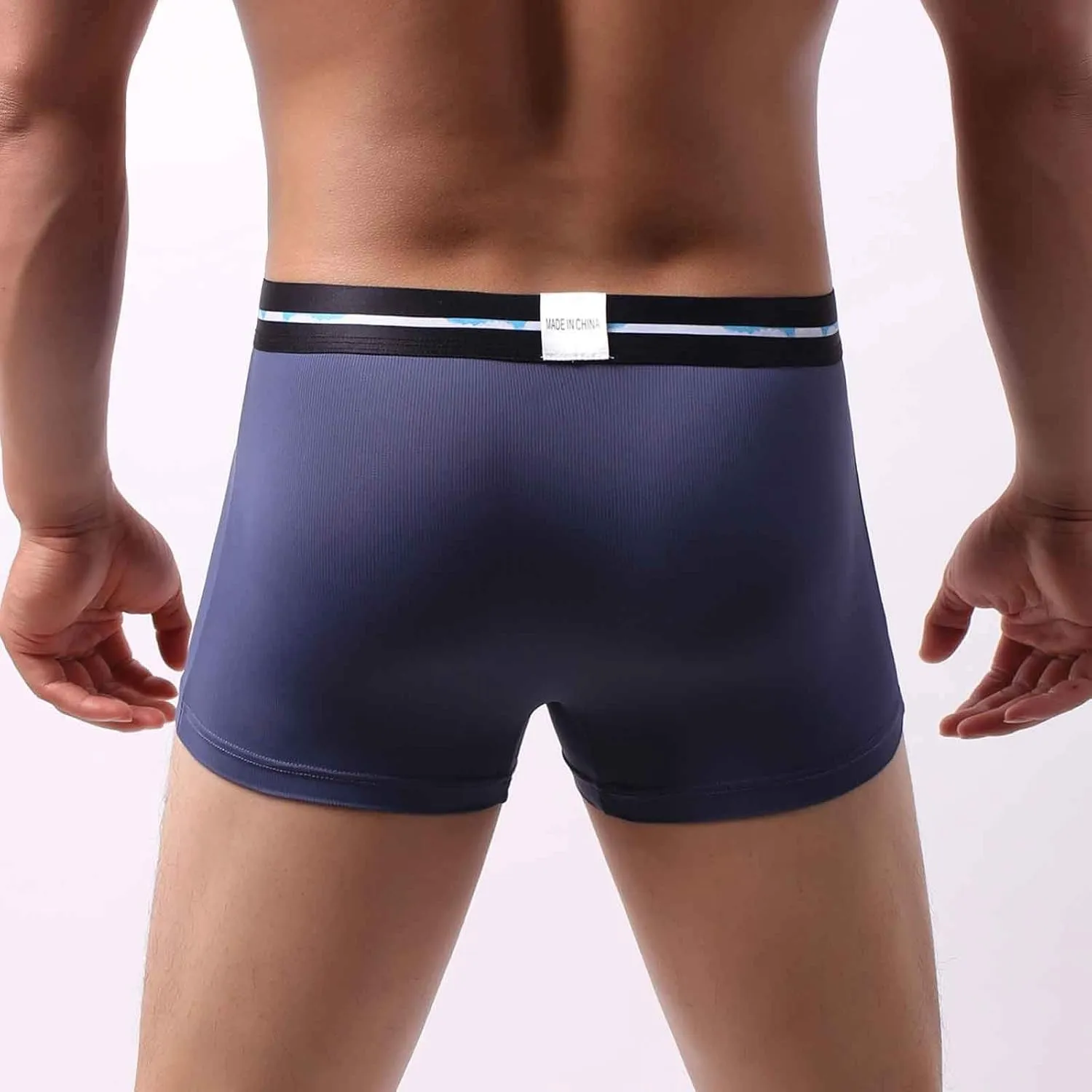 Men Underwear Elephant Trunk Breathable Cotton Stretch Boxer Briefs Covered Waistband Silky Touch Underpants