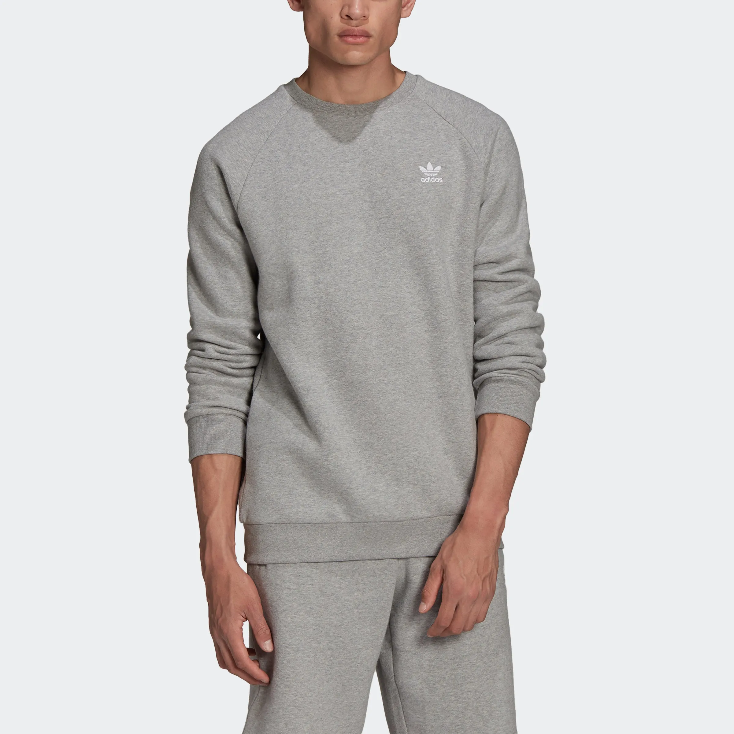 Men’s adidas Originals Adicolor Essentials Trefoil Crewneck Sweatshirt Grey