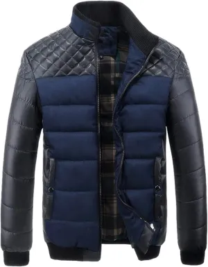 Mens Autumn And Winter Fashion Casual Diamond Coat Jacket Cotton Padded Jacket down Puff Jacket Men