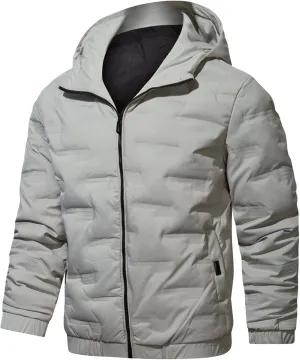 Mens Autumn And Winter Fashion Casual Solid Color Padded Warm Cotton Coat Cotton Padded Jacket Jackets Coats for