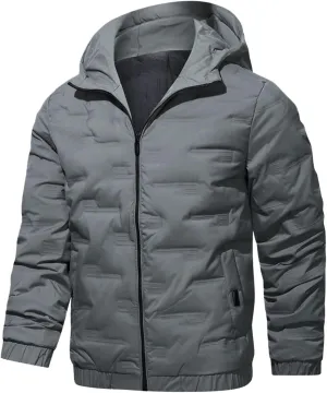 Mens Autumn And Winter Fashion Casual Solid Color Padded Warm Cotton Coat Cotton Padded Jacket Jackets Coats for