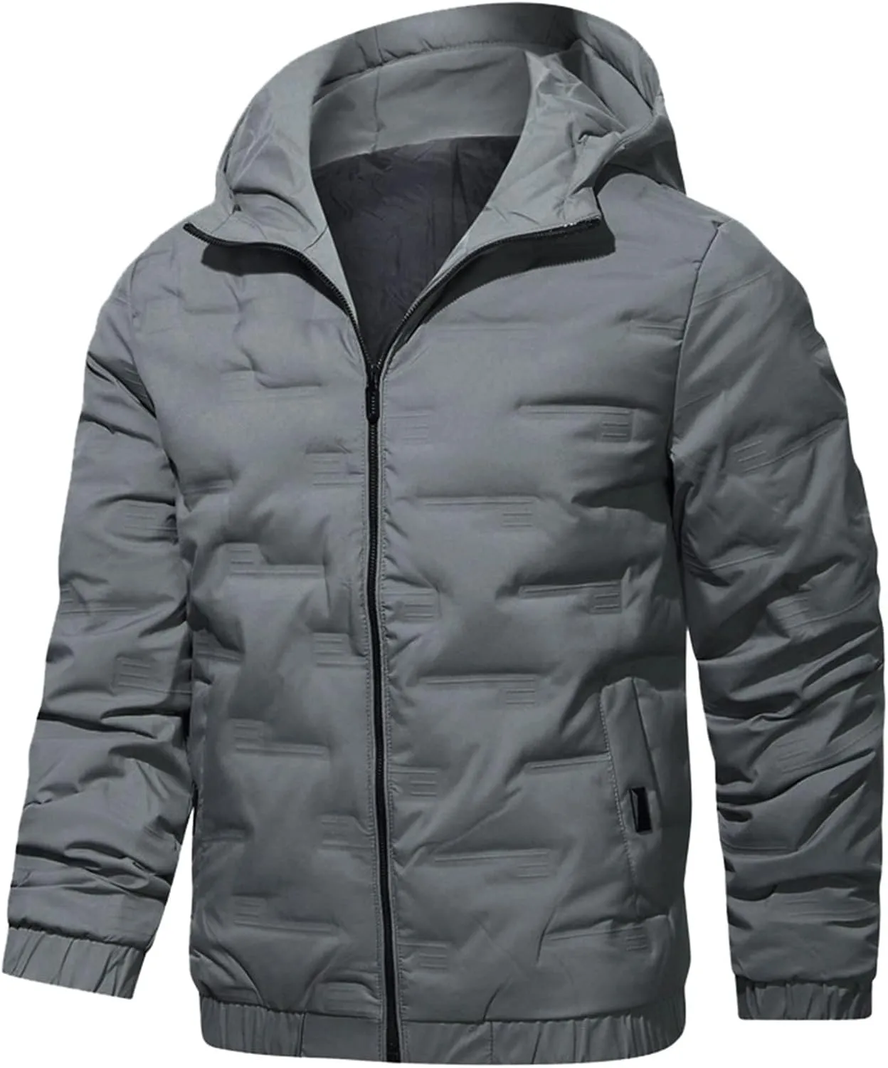 Mens Autumn And Winter Fashion Casual Solid Color Padded Warm Cotton Coat Cotton Padded Jacket Jackets Coats for