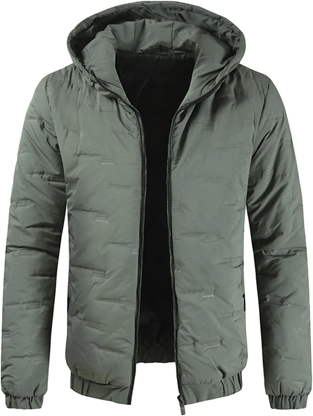 Mens Autumn And Winter Fashion Casual Solid Color Padded Warm Cotton Coat Cotton Padded Jacket Winter Maternity