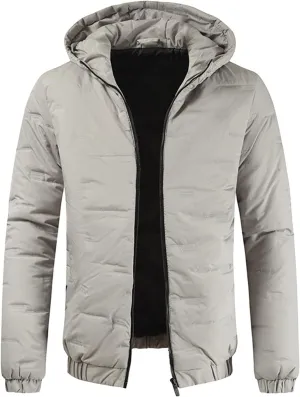 Mens Autumn And Winter Fashion Casual Solid Color Padded Warm Cotton Coat Cotton Padded Jacket Winter Maternity