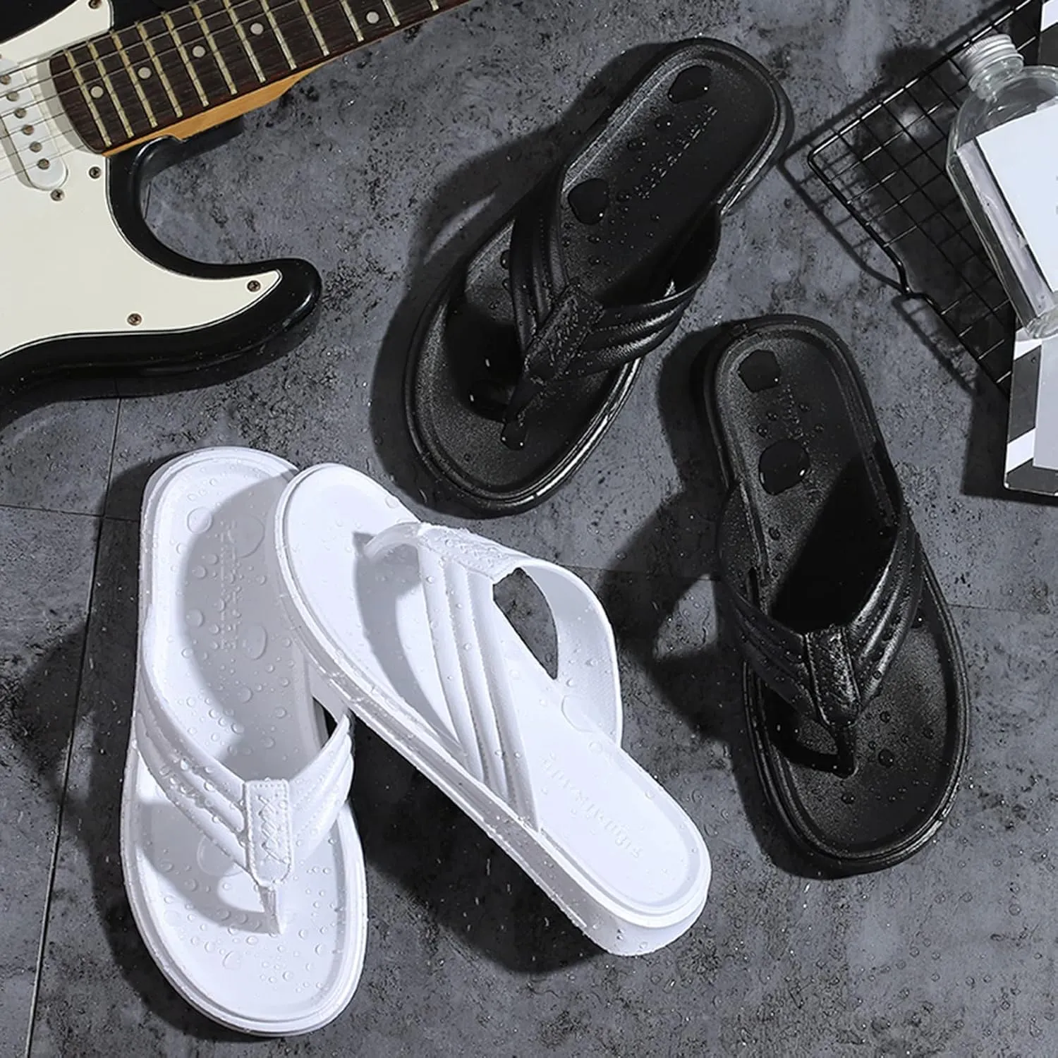 Mens Beach Sandals Men Shoes Fashion Beach Flip Flops Flat Toe Sandwich Open Toe Summer Beach Leather Thong Sandals