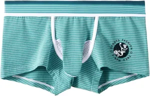 Men's Boxer Briefs Cotton High Waisted Breathable Sexy Boxer Briefs Stretch Pouch Soft Comfort Trunks with Elastic Waistband