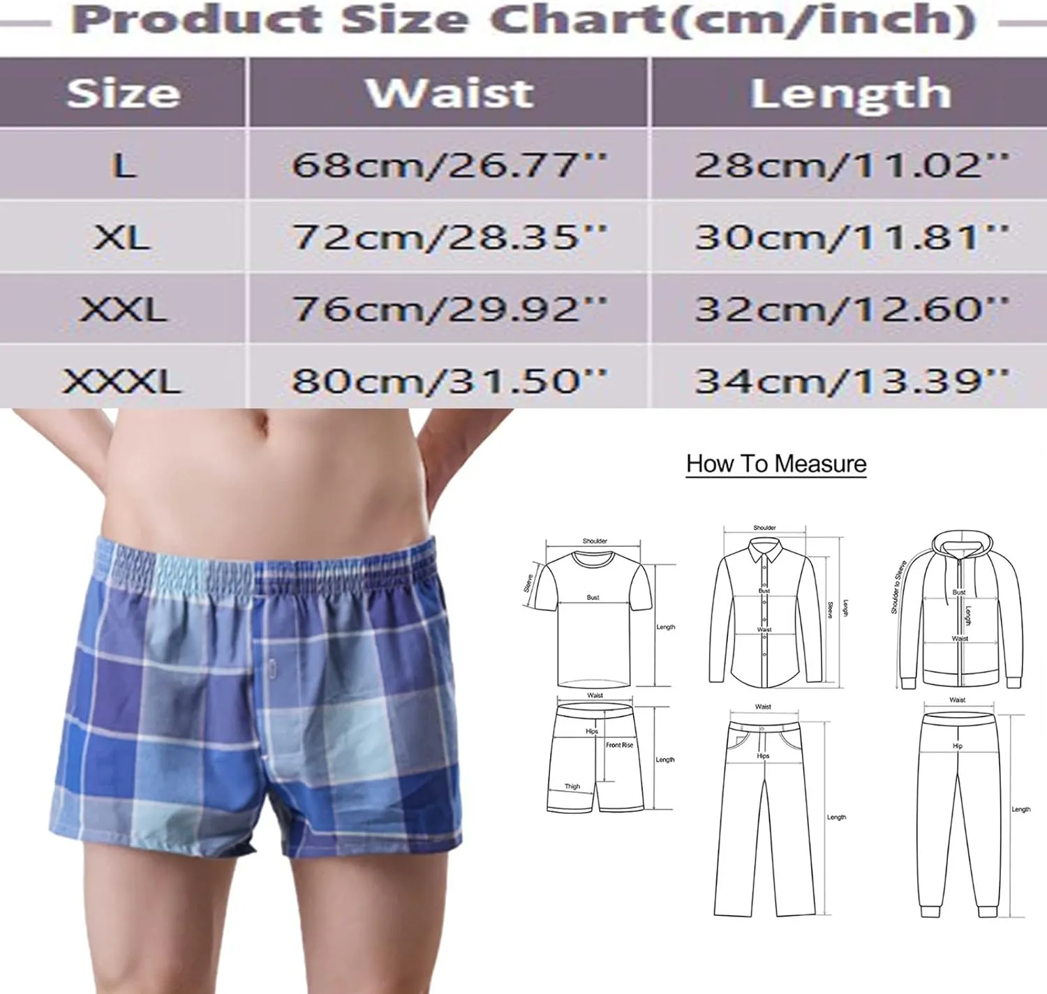 Men's Boxers, Cotton Knit Comfortable Boxer Underwear Lightweight Breathable Fabric Men Boxer Short Underwear
