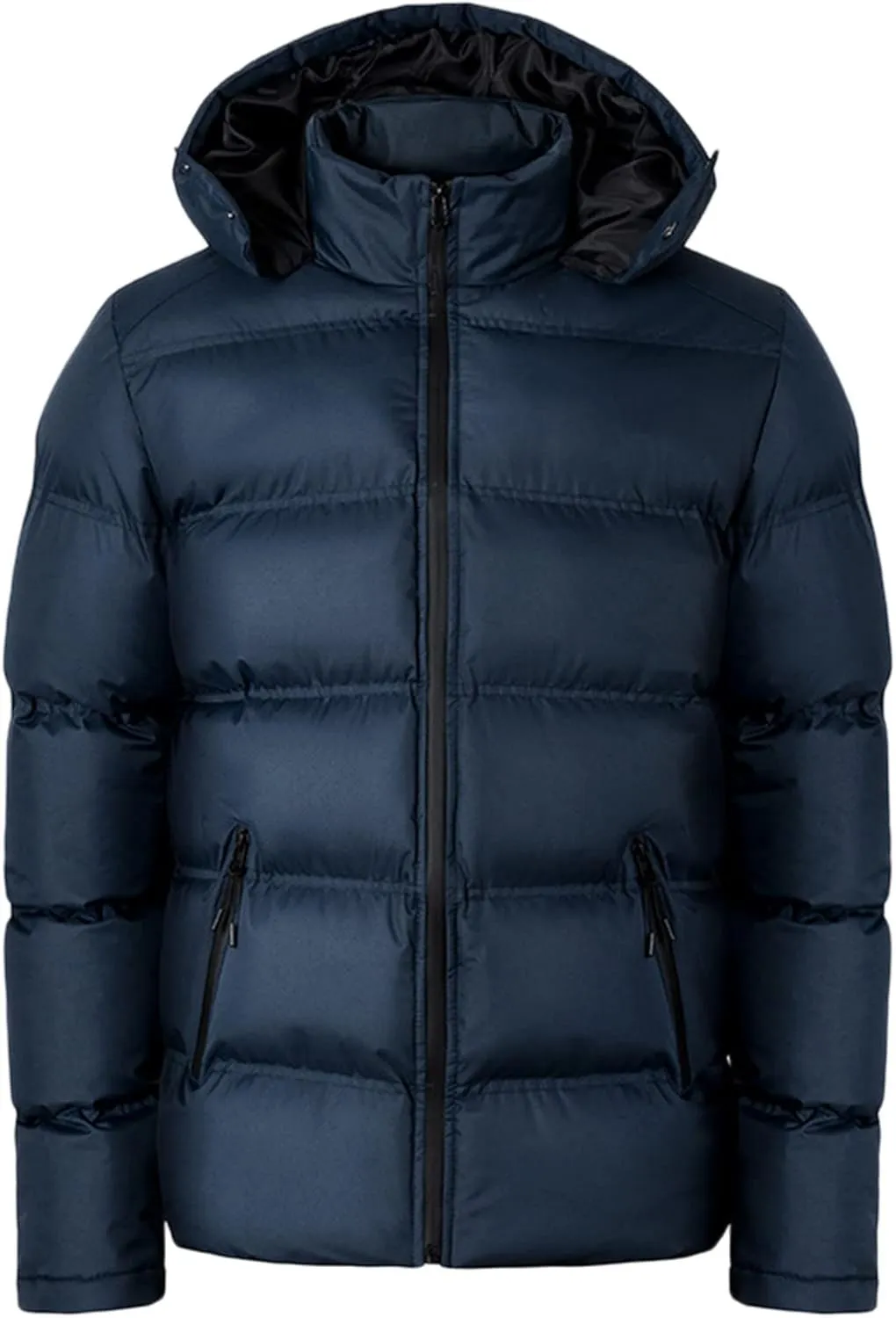 Men's Bread Cloth Winter Hooded Full-Zipper Solid Color Padded Plus Size Cotton Coat Jacket plus Size down Coats