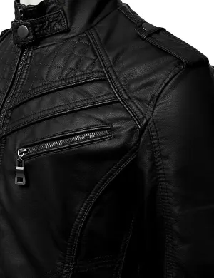 Mens Cafe Racer Style Leather Jacket Real Lambskin Leather Jacket Men Brown/Black Leather Jacket