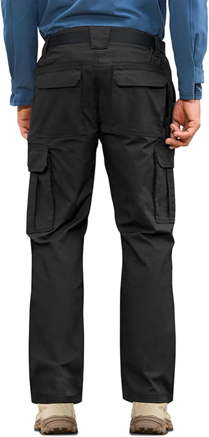 Mens Cargo Work Pants Ripstop Elastic Waist Stretch Joggers Waterproof Hiking Outdoor Pants with Utility Packets