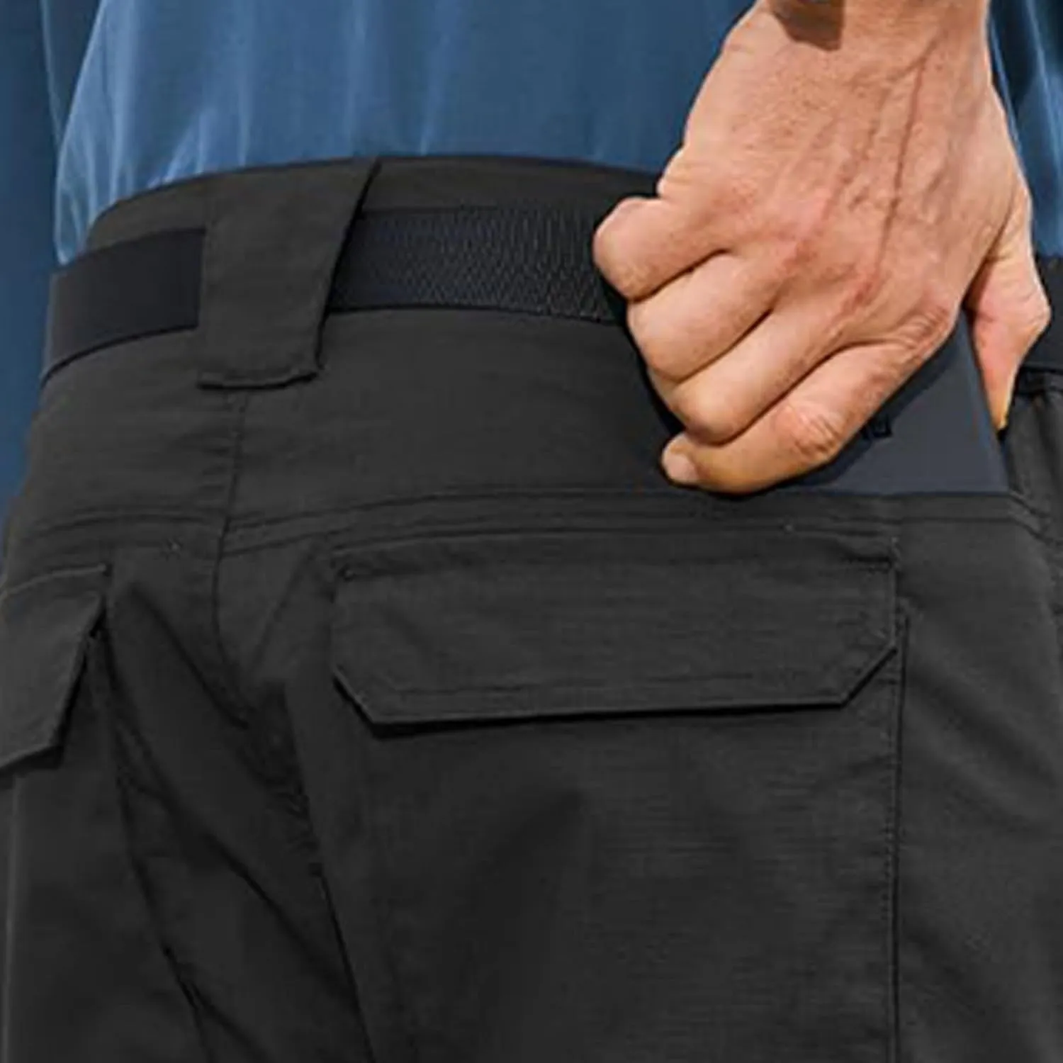 Mens Cargo Work Pants Ripstop Elastic Waist Stretch Joggers Waterproof Hiking Outdoor Pants with Utility Packets