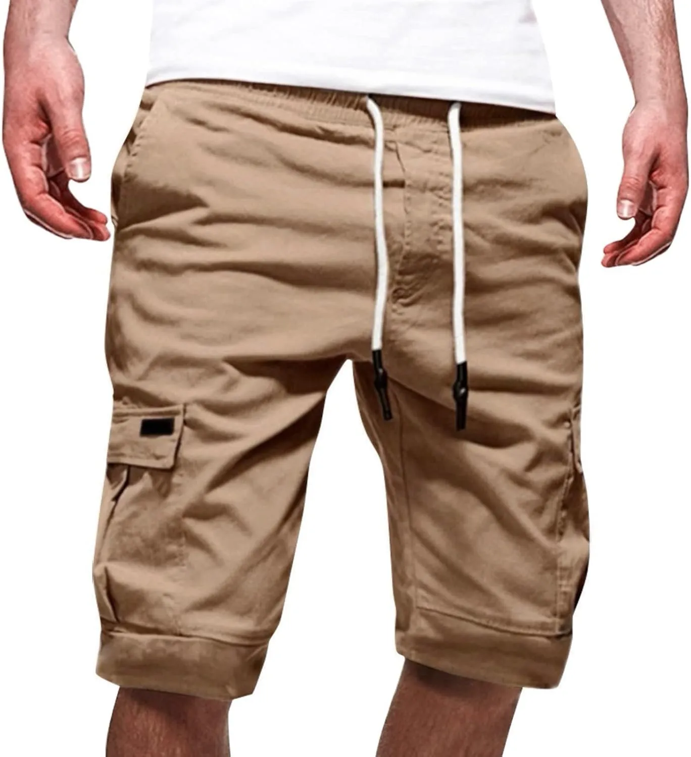 Mens Classic Cargo Work Shorts Sports Pants Loose Straight Leg Trouser with Pockets Hiking Outdoor Joggers Overalls