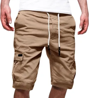 Mens Classic Cargo Work Shorts Sports Pants Loose Straight Leg Trouser with Pockets Hiking Outdoor Joggers Overalls
