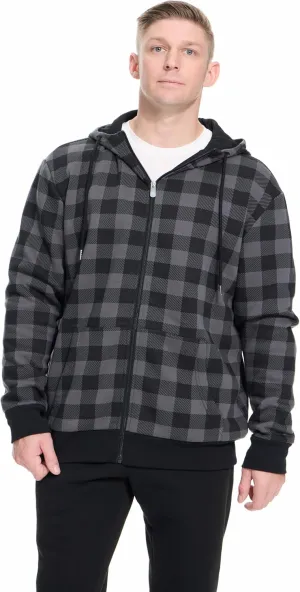 Men's Cotton Sweatshirt Heavyweight Fleece Hoodie Outerwear Warm Lined Coat Pocket Zip Up Jacket