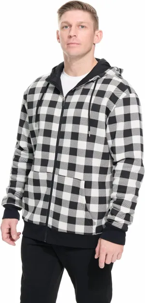 Men's Cotton Sweatshirt Heavyweight Fleece Hoodie Outerwear Warm Lined Coat Pocket Zip Up Jacket