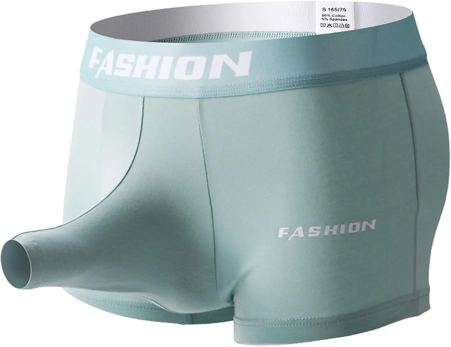 Men's Cotton Underwear Open Hole Elephant Underpants Separate Pouch Boxers Briefs Solid Boxers Briefs Trunks