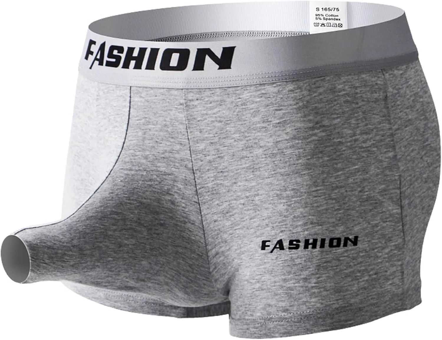 Men's Cotton Underwear Open Hole Elephant Underpants Separate Pouch Boxers Briefs Solid Boxers Briefs Trunks