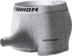 Men's Cotton Underwear Open Hole Elephant Underpants Separate Pouch Boxers Briefs Solid Boxers Briefs Trunks