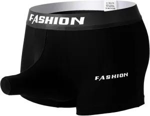 Men's Cotton Underwear Open Hole Elephant Underpants Separate Pouch Boxers Briefs Solid Boxers Briefs Trunks