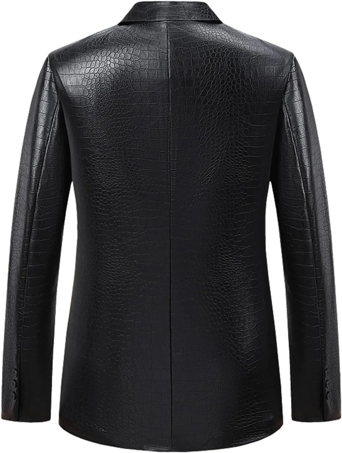 Mens Faux Leather Blazer Jackets Slim Fit Suit Jacket Casual Button Coat 2024 Lightweight Lapel Outerwear Windbreaker