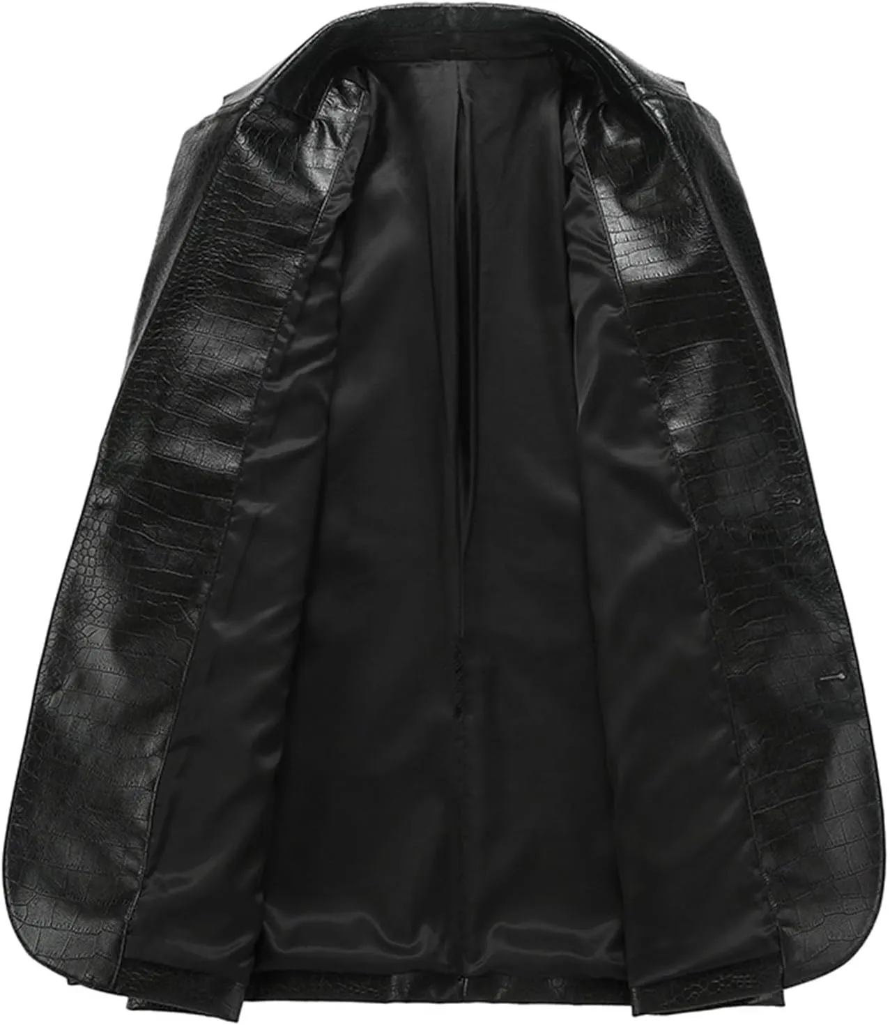 Mens Faux Leather Blazer Jackets Slim Fit Suit Jacket Casual Button Coat 2024 Lightweight Lapel Outerwear Windbreaker