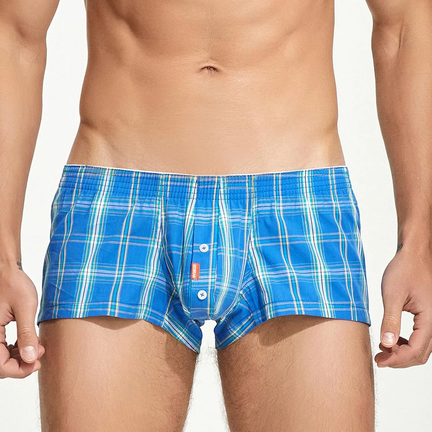 Mens Hipsters Trunks Stretch Cotton Boxer Brief Moisture Wicking Shorts Underwear with Comfort Flex Waistband