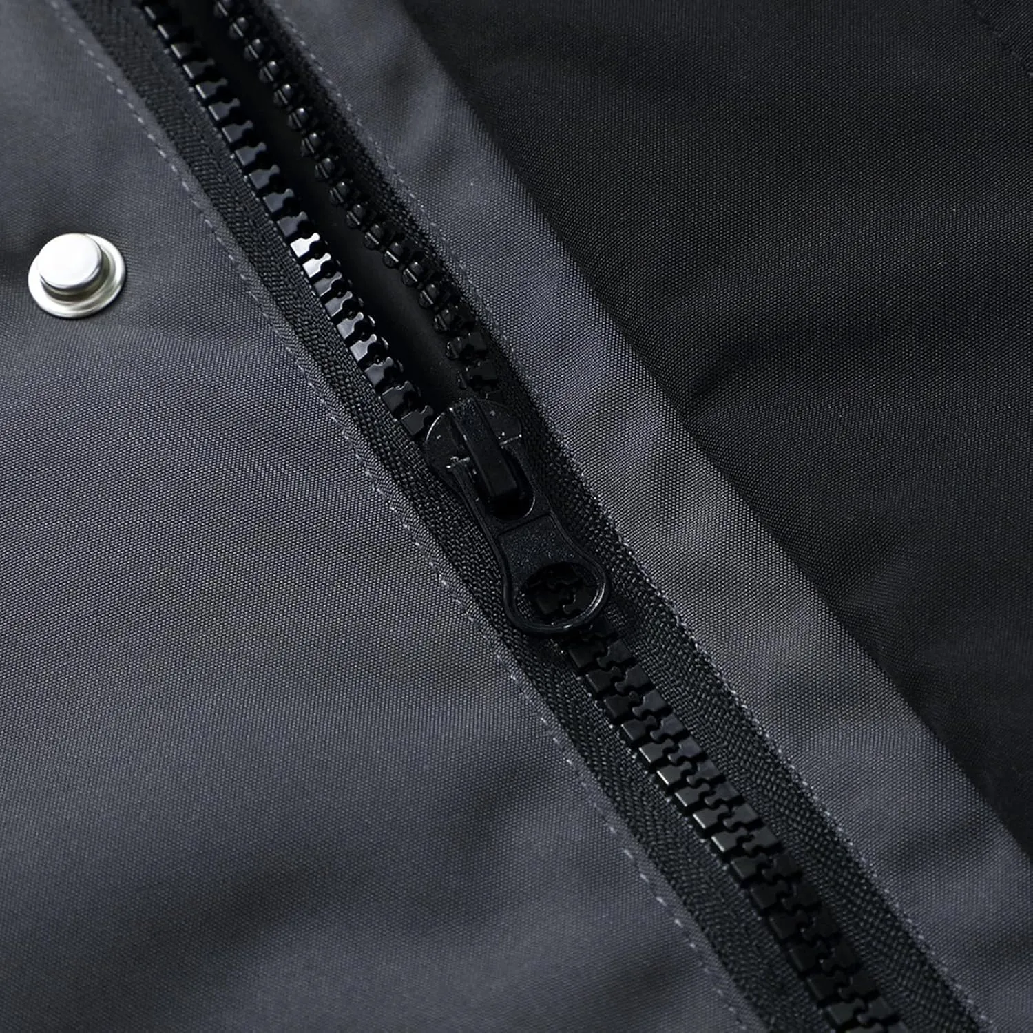 Mens Hooded Outdoor Jacket Two Color Splicing Cotton Padded Coat Detachable Hat Long Sleeve Fleece Long Jacket