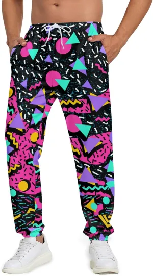 Men's Jogger Pants 80s Workout Costumes 90s Funny Sweatpants with Pockets Casual Sports Track Pants