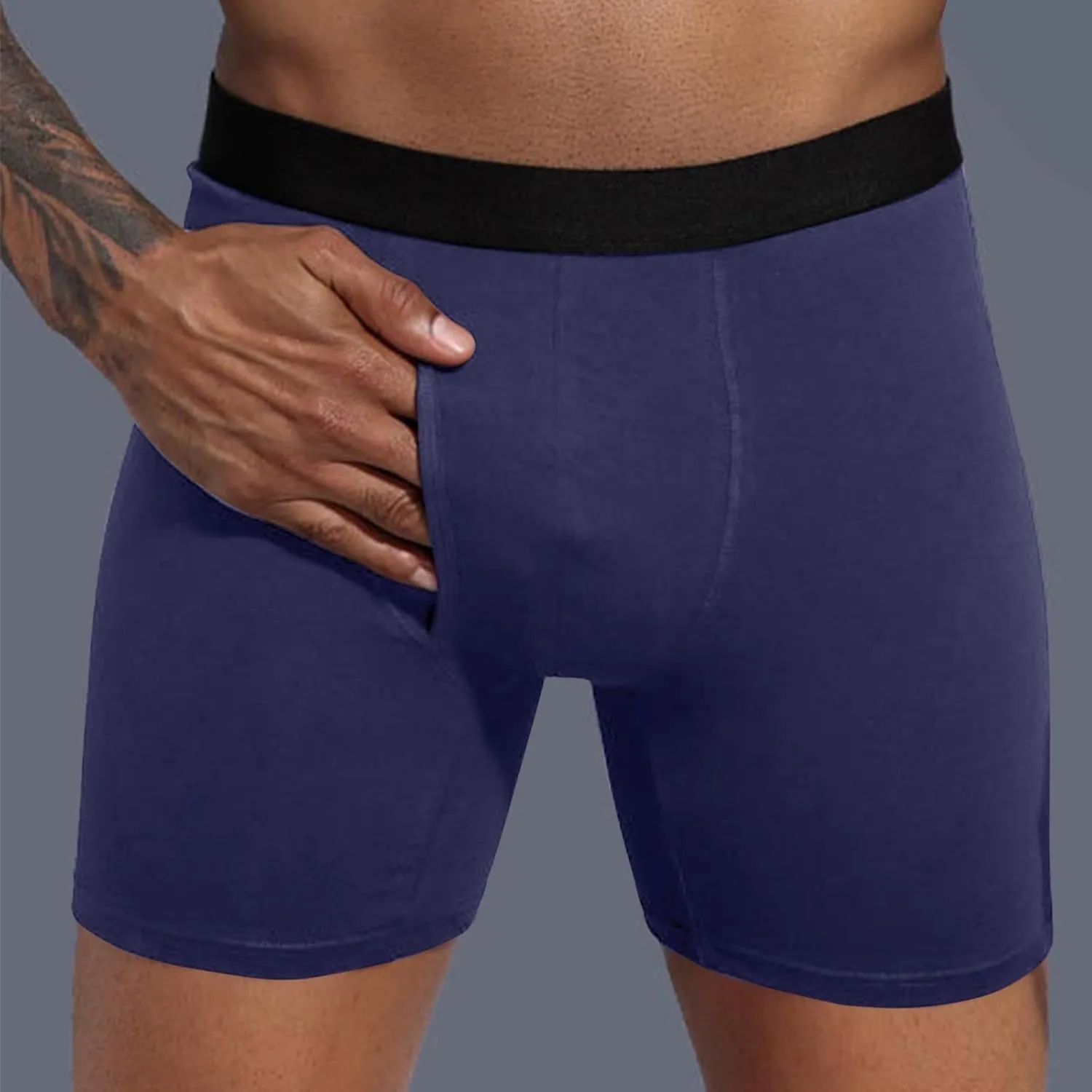Mens Leak Proof Underwear Washable Briefs Cotton Boxer BriefWashable Absorbency Urinary Incontinence