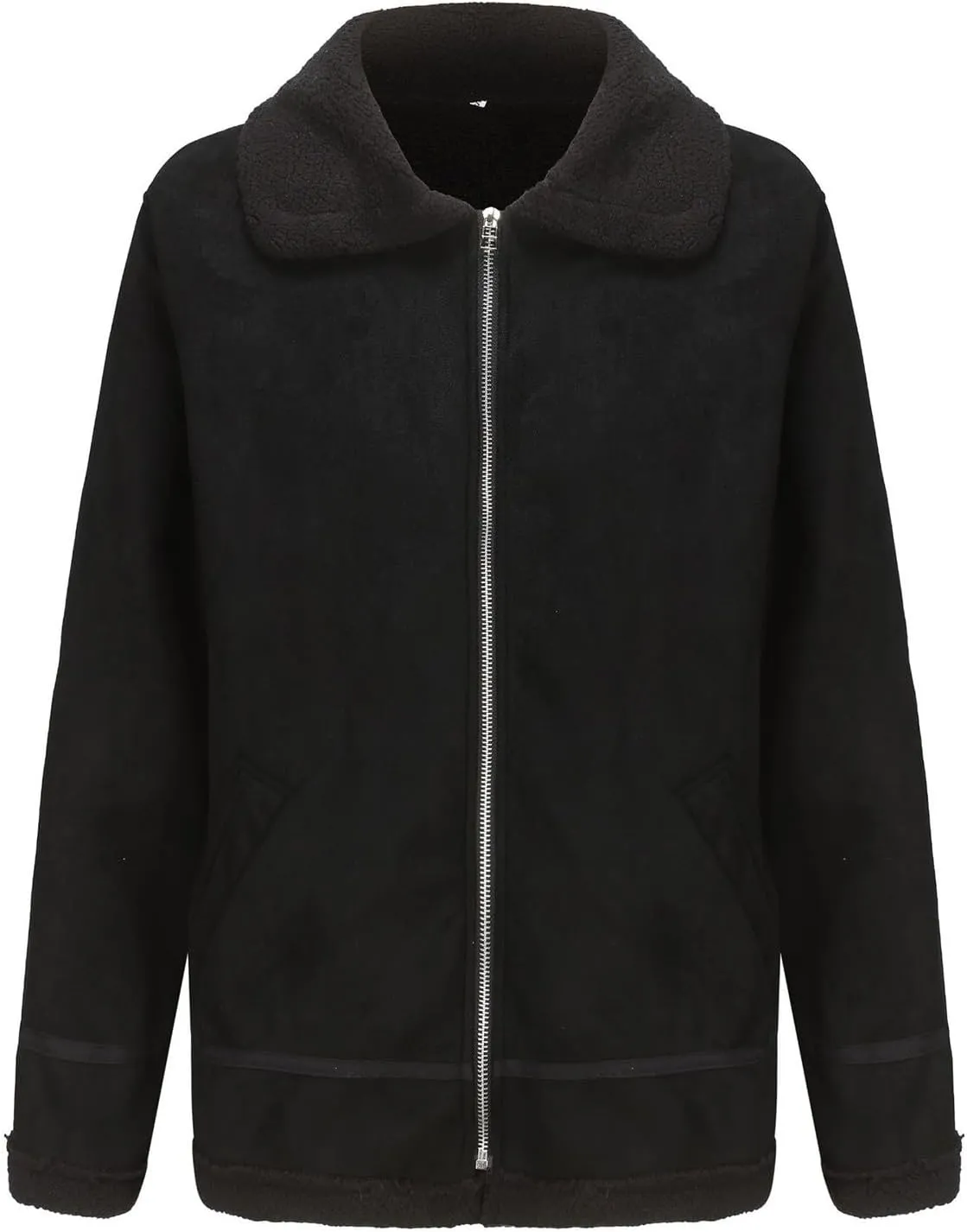 Mens Leather Bomber Jacket Winter Warm Fleece Lined Parkas Coat Windbreaker Classic Lapel Zip Up Trucker Jackets Tops