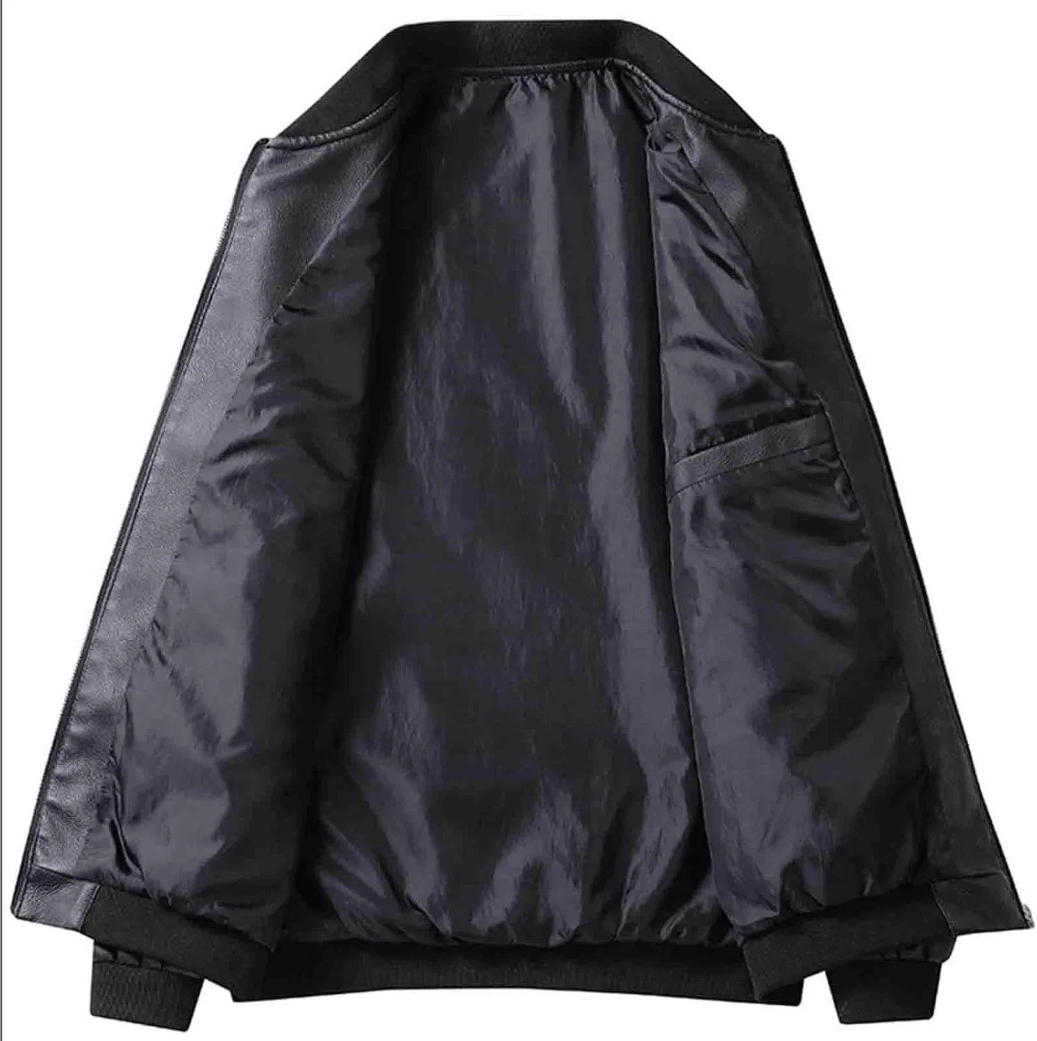 Mens Leather Jacket Casual Business Jacket Zip up Faux Leather Jacke Windproof Motorcycle Jacket Fashion Winter Coat