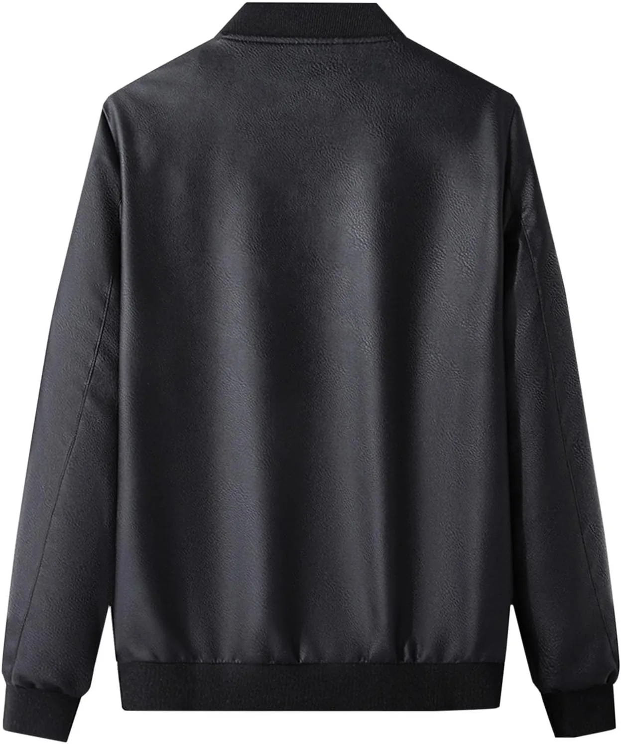 Mens Leather Jacket Casual Business Jacket Zip up Faux Leather Jacke Windproof Motorcycle Jacket Fashion Winter Coat