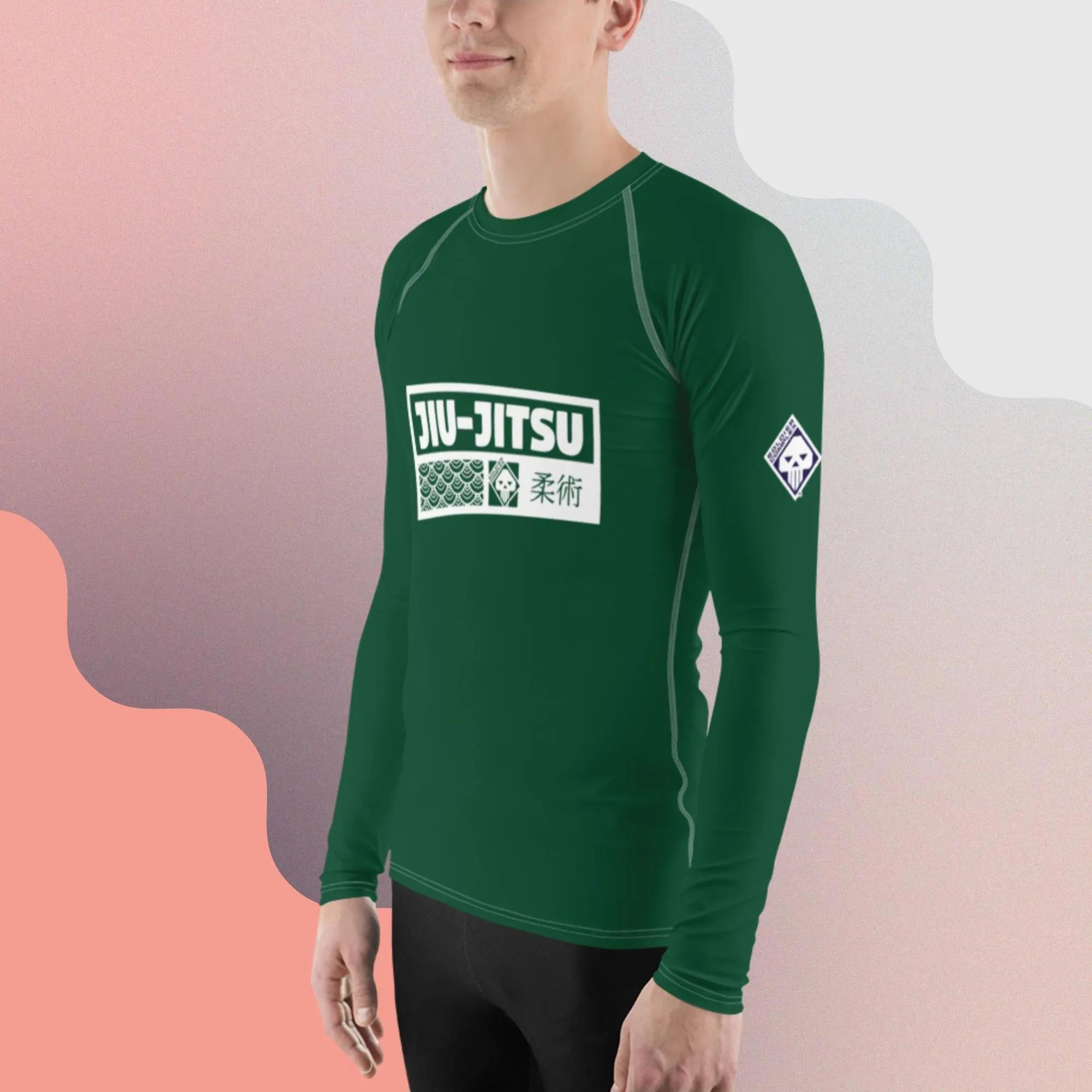 Mens Long Sleeve BJJ Rash Guard - Jiu-Jitsu 011 - Sherwood Forest