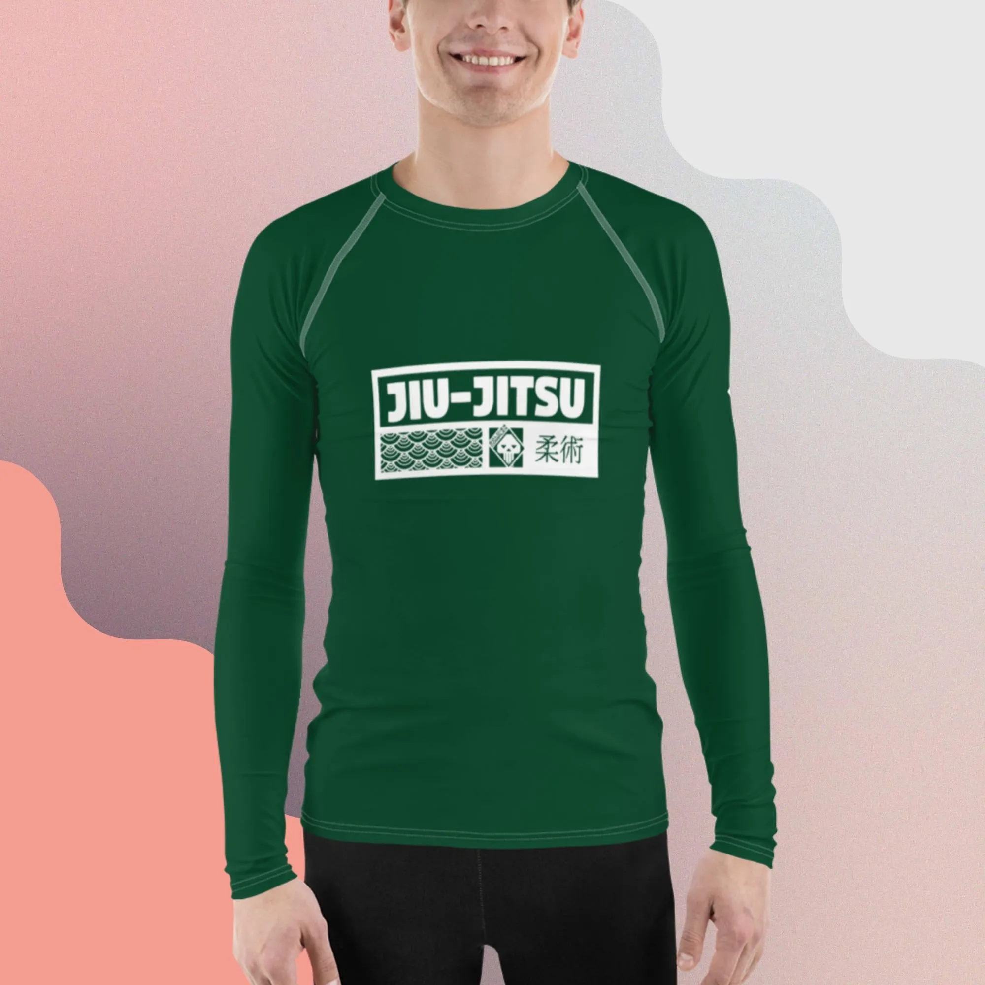 Mens Long Sleeve BJJ Rash Guard - Jiu-Jitsu 011 - Sherwood Forest