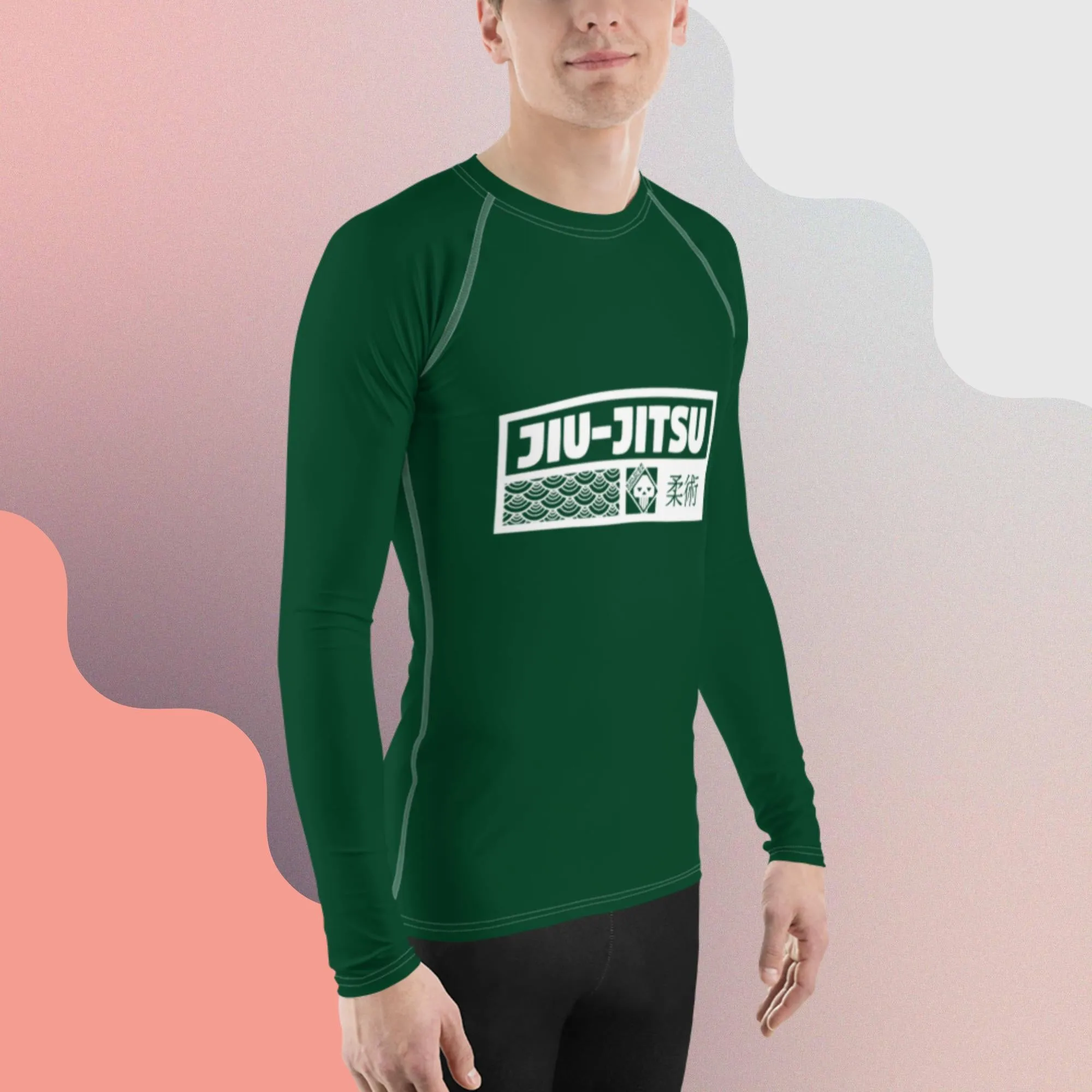Mens Long Sleeve BJJ Rash Guard - Jiu-Jitsu 011 - Sherwood Forest