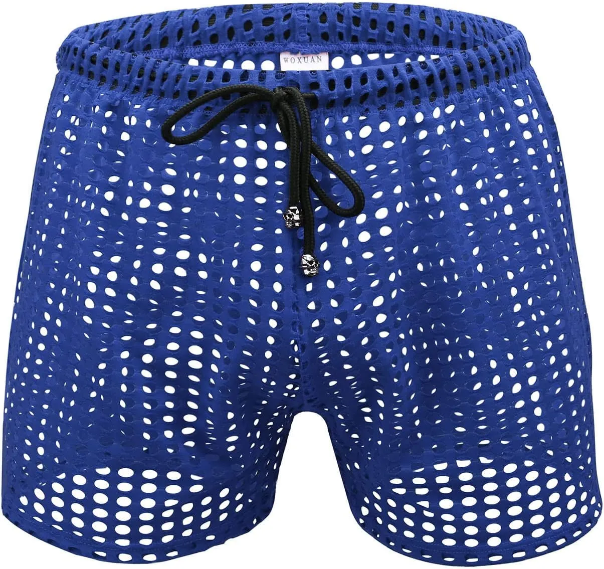 Men's Mesh Fishnet Boxer Briefs See-Through Sexy Low Waist Drawstring Underwear Ultra Breathable Male Erotic Lingerie