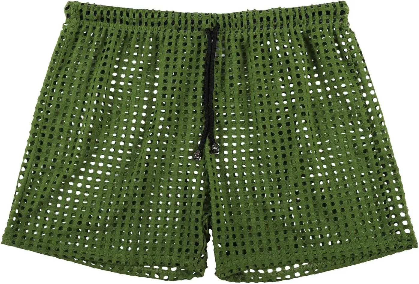 Men's Mesh Fishnet Boxer Briefs See-Through Sexy Low Waist Drawstring Underwear Ultra Breathable Male Erotic Lingerie