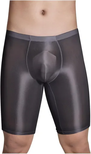 Men's Oil Shiny Glossy Boxer Briefs Panties See Through Sheer Boyshort Underwear