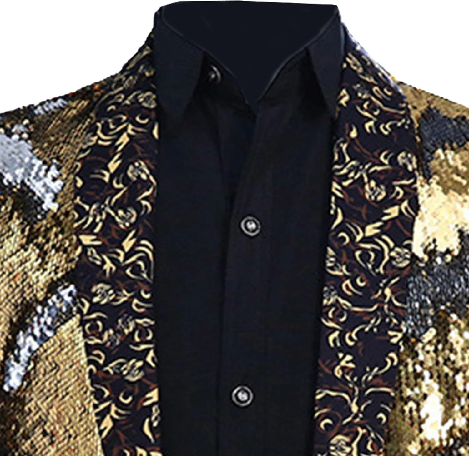 Mens Sequin Blazer Tuxedo Party Prom Fashion Metallic Jacket Shiny Outfit Wedding Tuxedo One Button Jacket