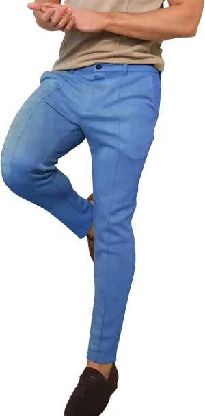 Mens Slim Fit Stretch Dress Pants Flat-Front Skinny Trousers Wrinkle-Fress Comfort Chino Pants for Business Work